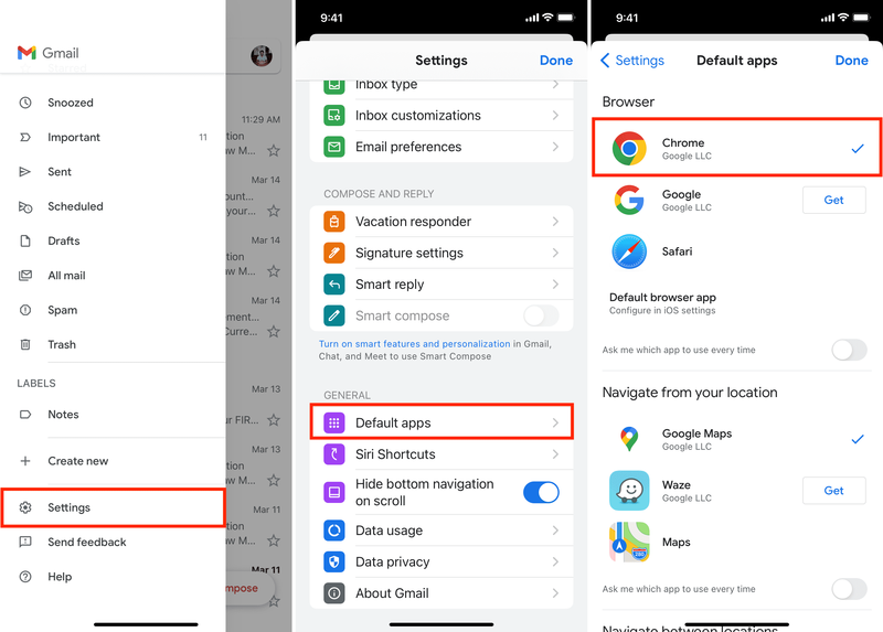 Définir Chrome comme navigateur par défaut dans l