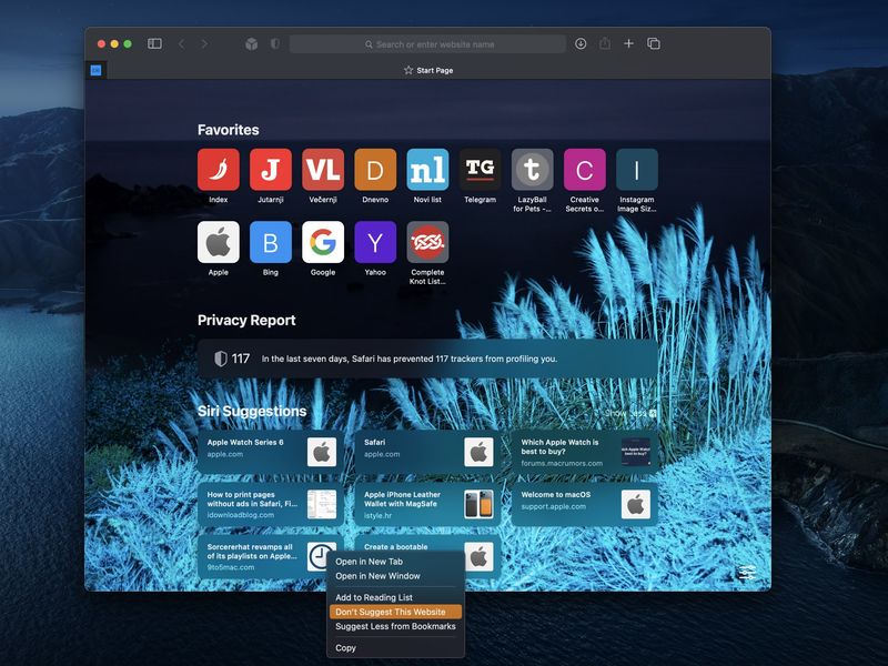 A Mac screenshot showing the option labeled