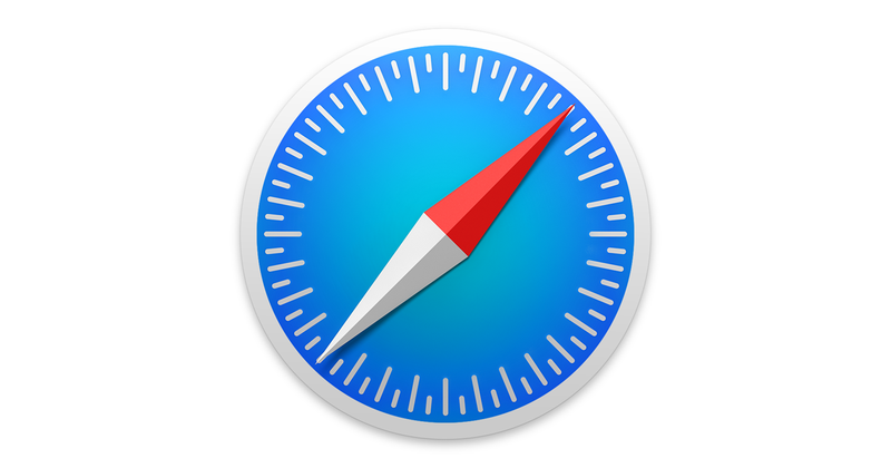 An illustration showing a Safari browser logo set agains an all-white background