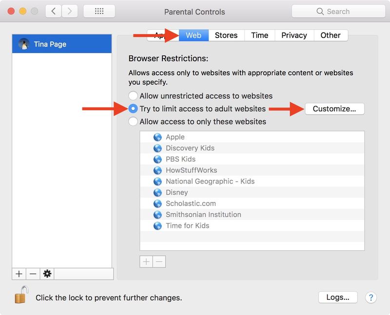 bloquer les sites web sur mac