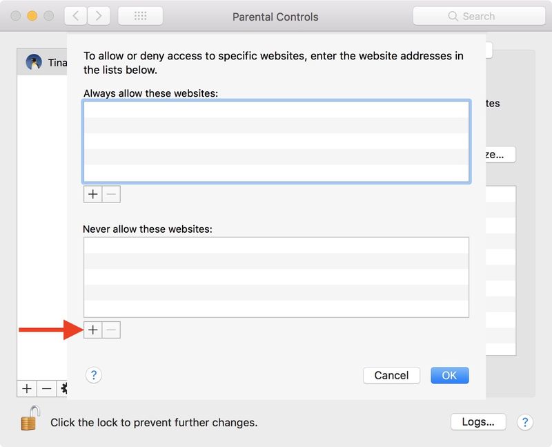 Ajouter un site Web à la liste bloquée sur Mac
