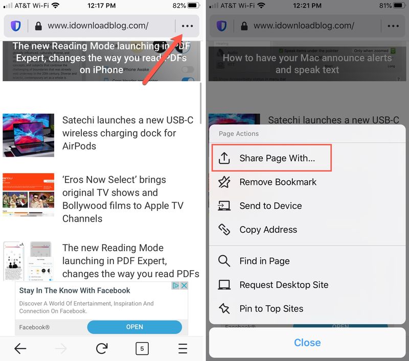 Partager la page de Firefox avec l