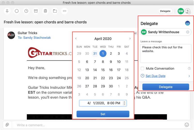 Spark Delegate Email Mac