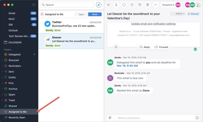 Spark Assigned to Me Folder Mac