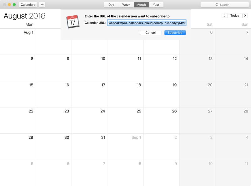 Calendrier des JO de Rio 2016 Mac 1