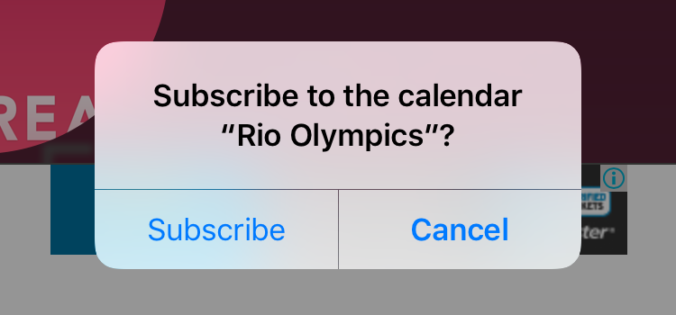 abonnez-vous au calendrier des JO de Rio 2016 iPad