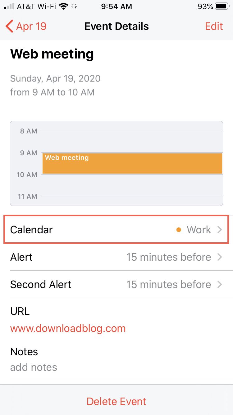 Calendrier Déplacer l