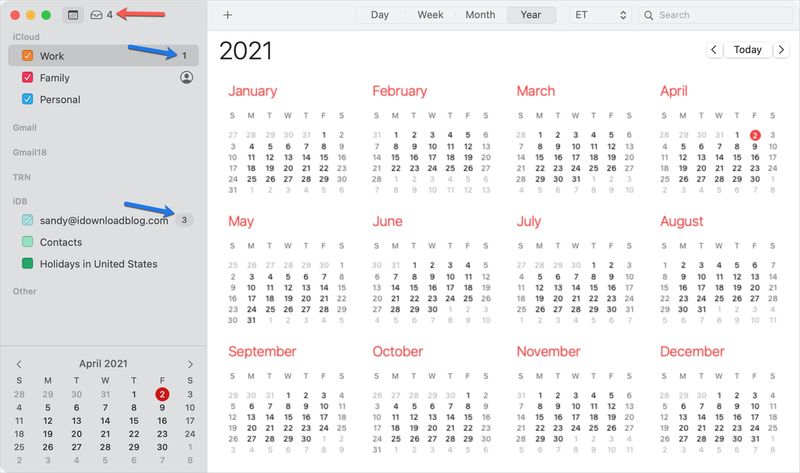 Calendar Event Notification Counts on Mac