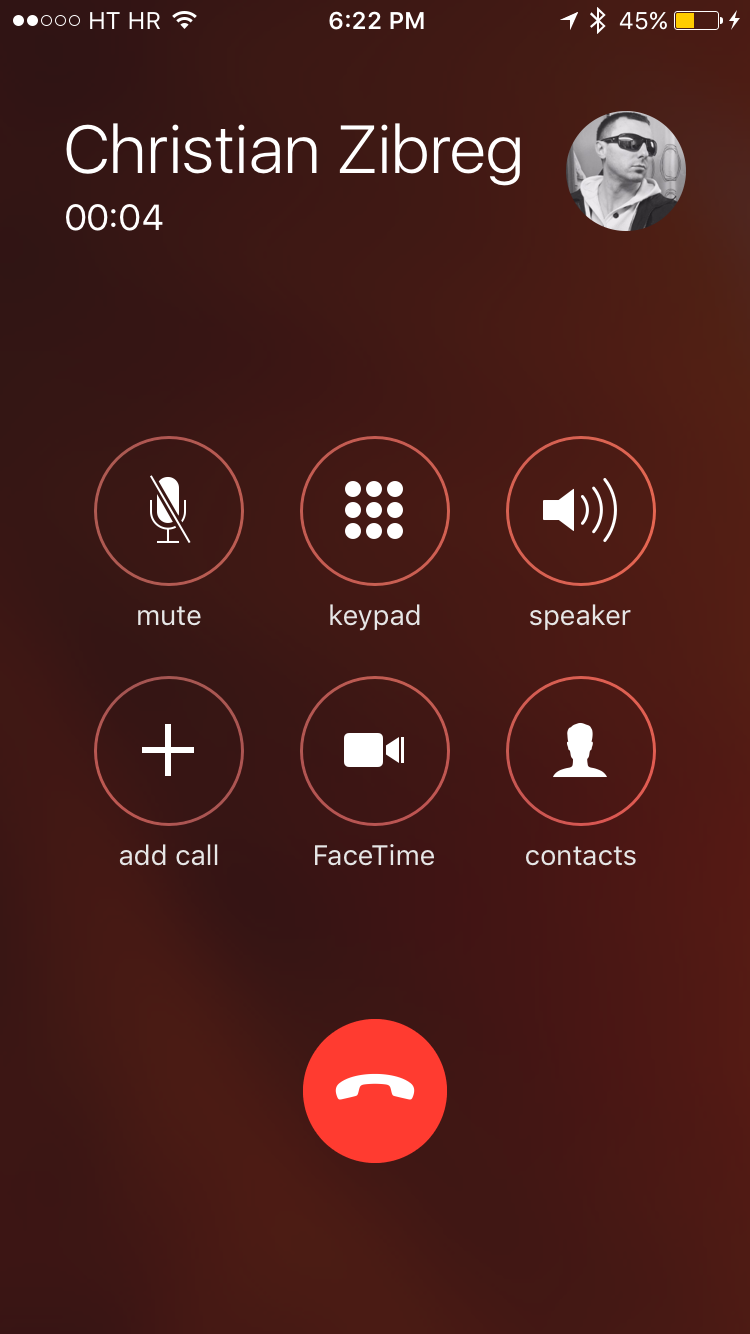 iOS 9 Phone app Now Calling screen Add Call iPhone screenshot 001