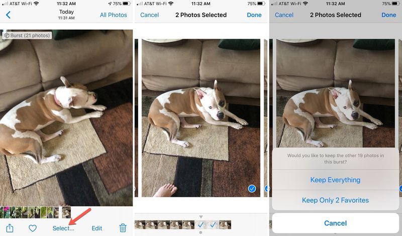 Sélectionner et conserver des photos en rafale sur iPhone
