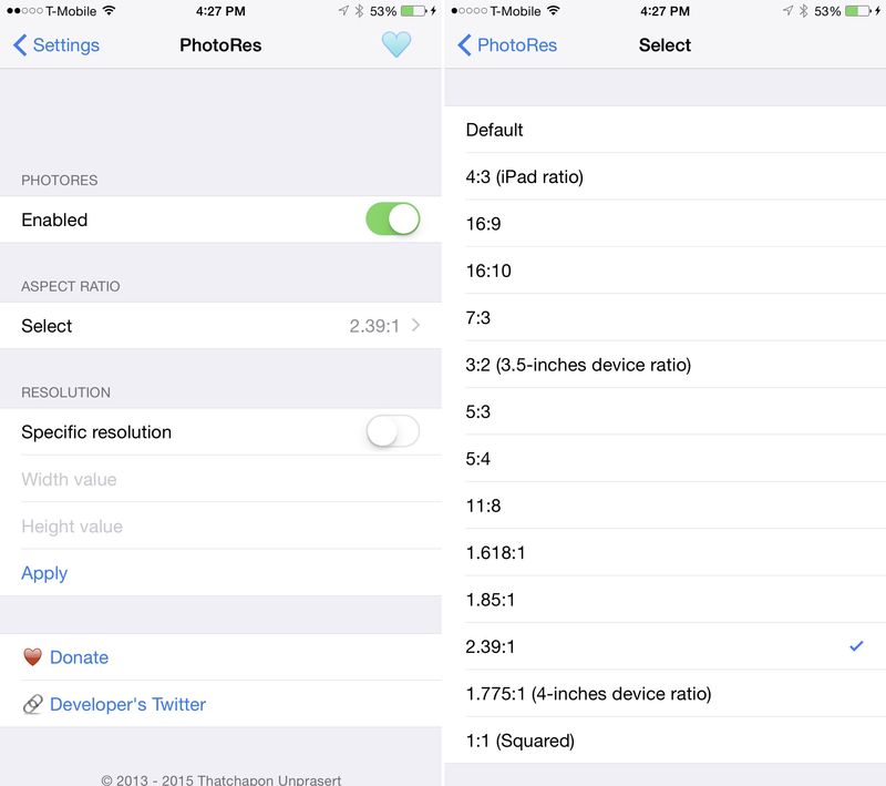PhotoRes Preferences