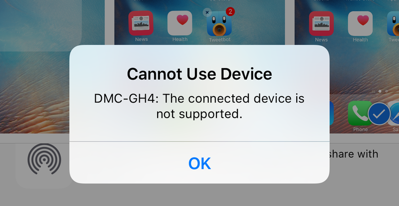 Camera Connection Error iPhone