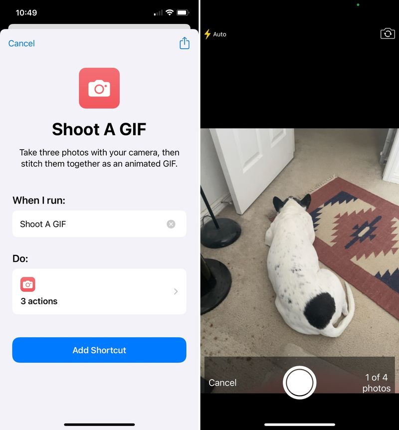 Shoot a GIF in Shortcuts on iPhone