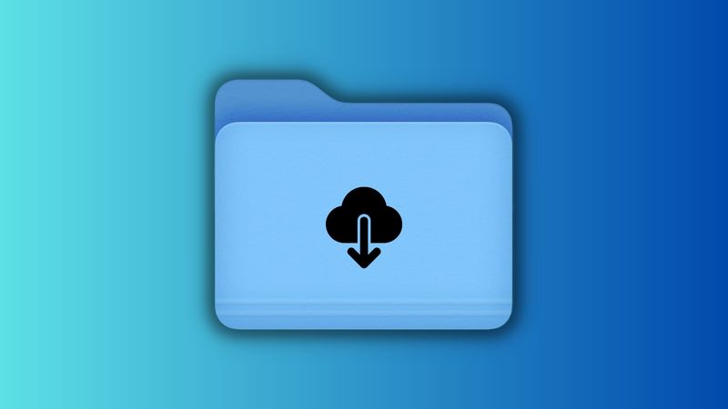 Icône de dossier Mac Finder avec une icône de téléchargement dessus