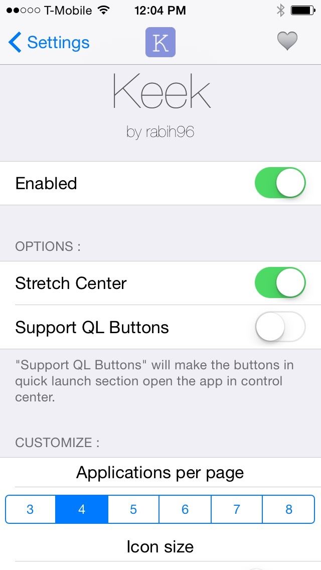 Keek Settings