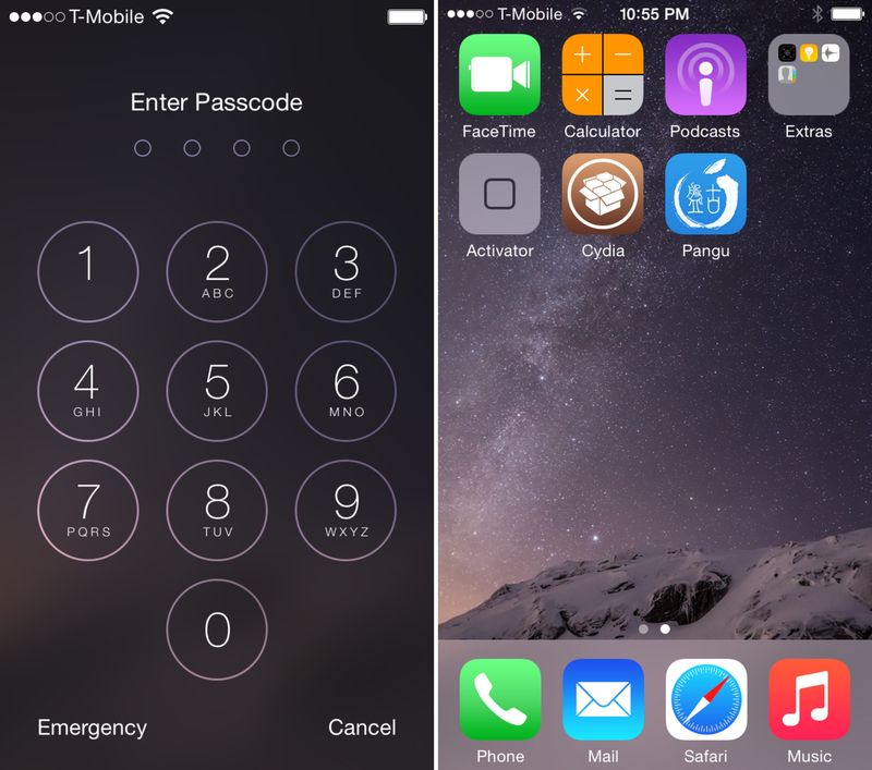 iOS 8 Jailbreak passcode fix cydia substrate