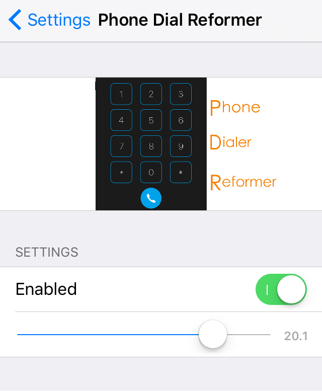 PhoneDialReformer Settings