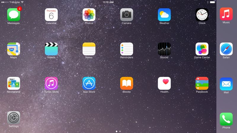 iPhone 5s with 6 Plus landscape