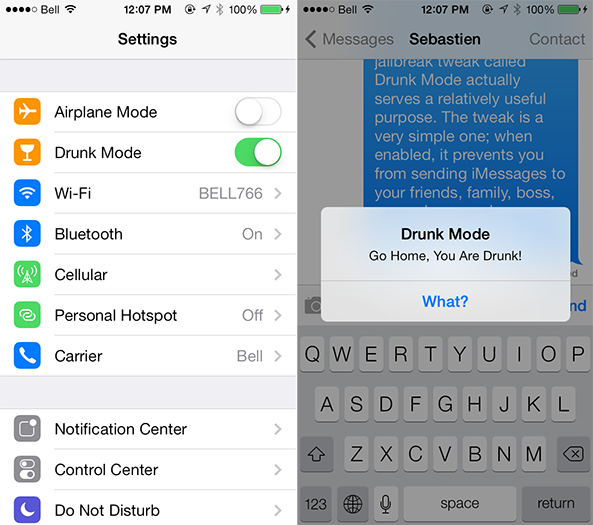 Drunk Mode iOS 7