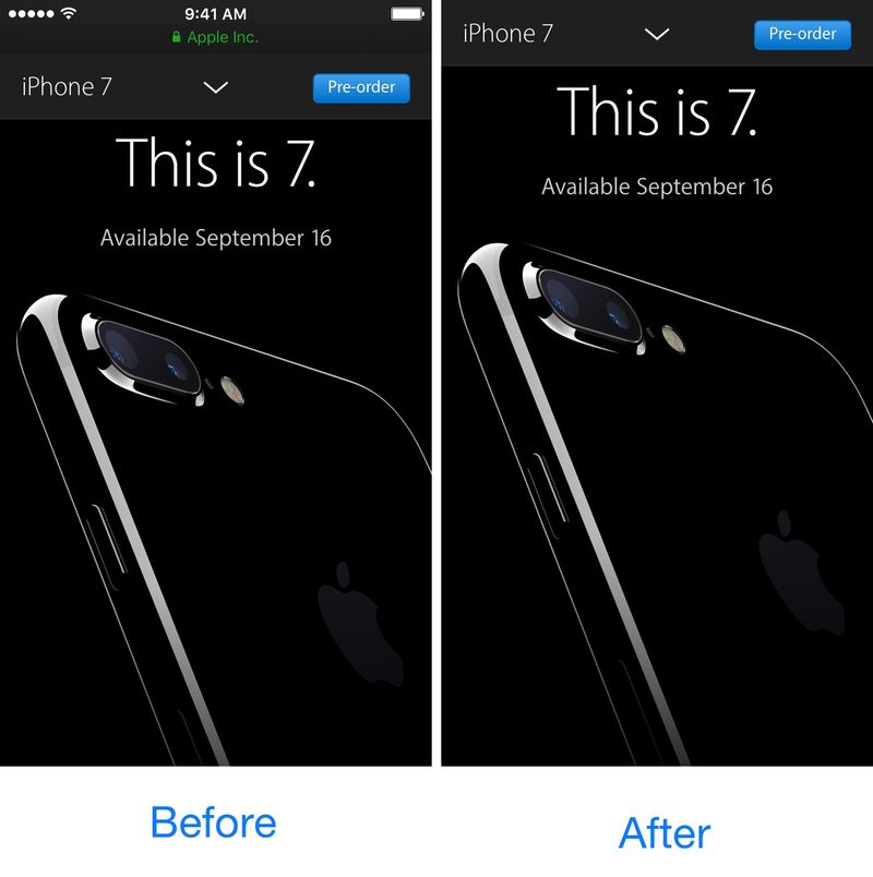 SafariFullScreenScrolling Before and After