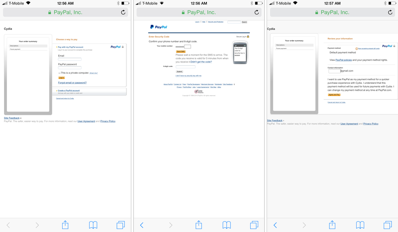 PayPal Cydia 2FA 2