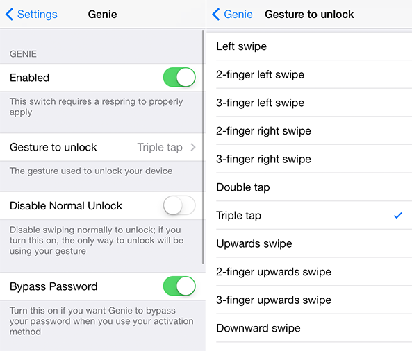 Genie Settings Tweak
