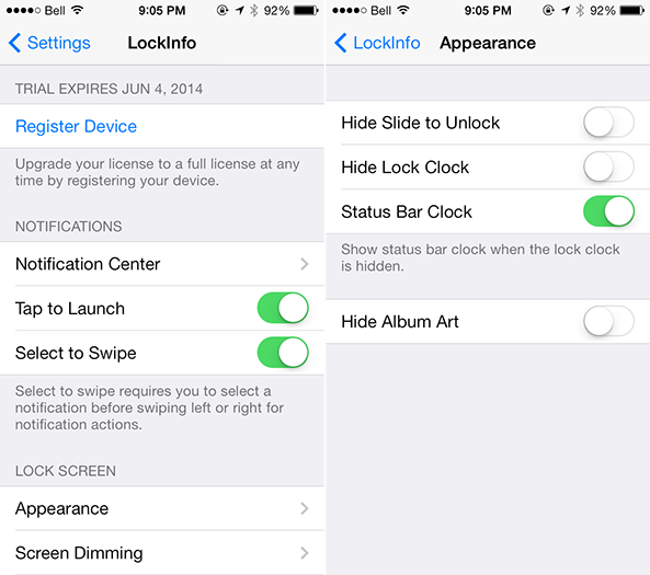 LockInfo iOS 7
