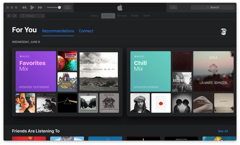 iTunes Dark Mode