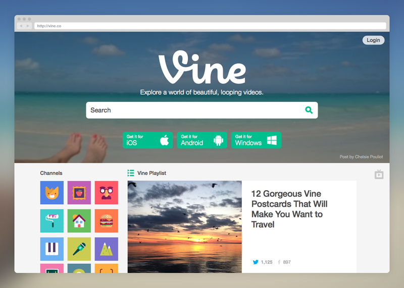 Vine web redesign (Screenshot 001)