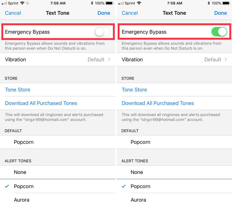 Emergency Bypass for Texts