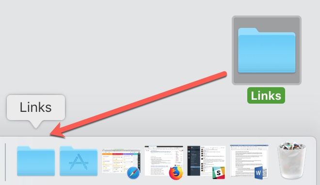 Faites glisser le dossier du bureau vers le Dock Mac