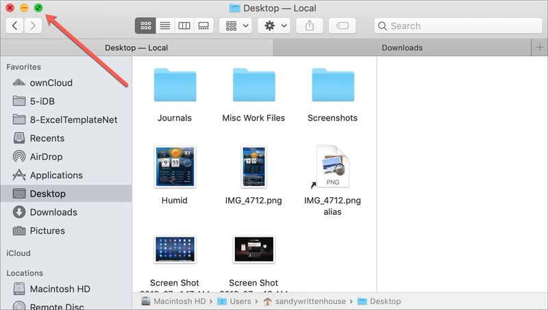 Boutons de fenêtre sur Mac