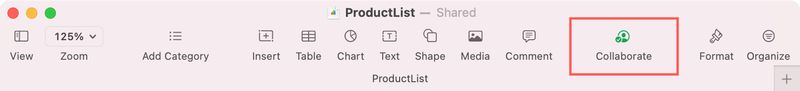 Collaborate in Numbers on Mac