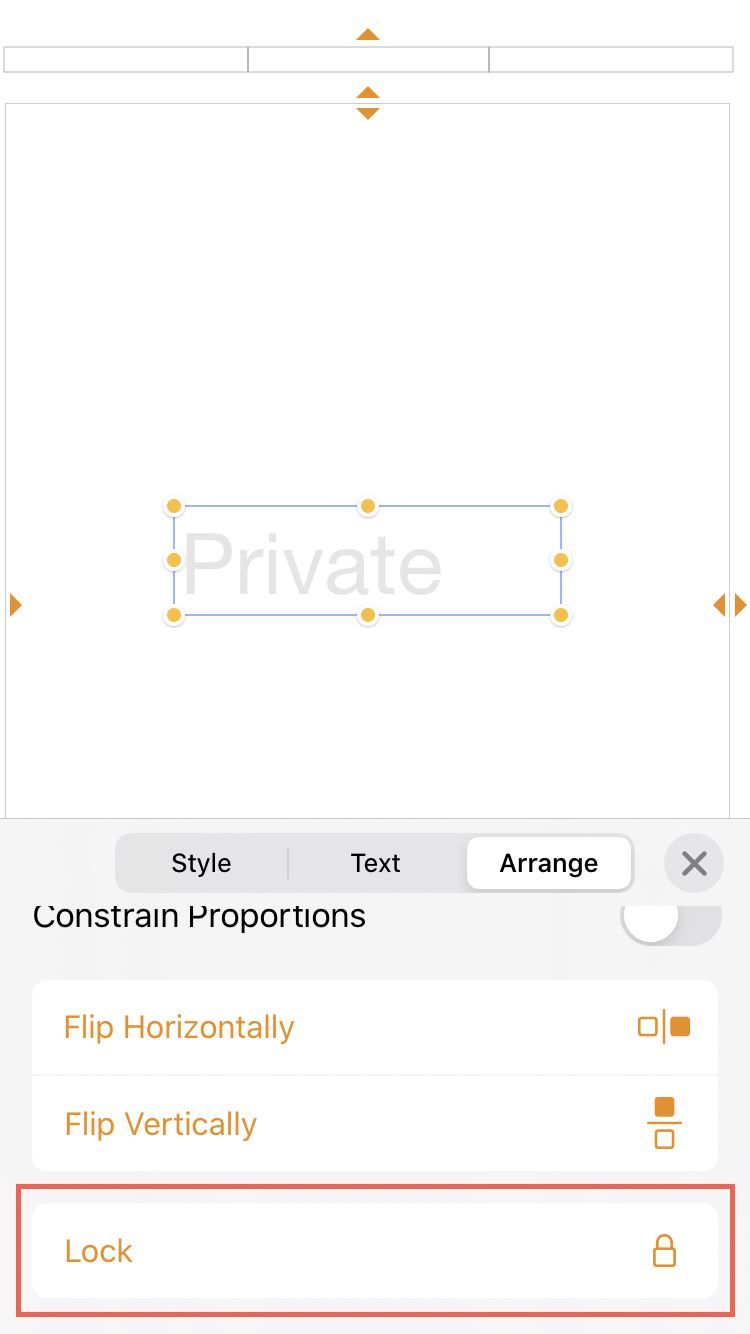Pages Organiser Verrouiller Objet iPhone