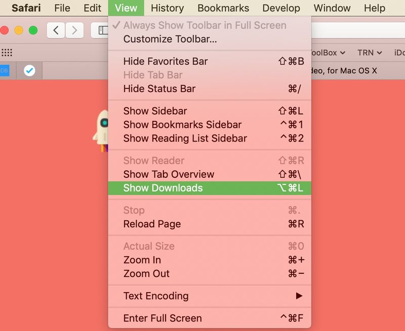 Afficher le menu Safari des téléchargements sur Mac