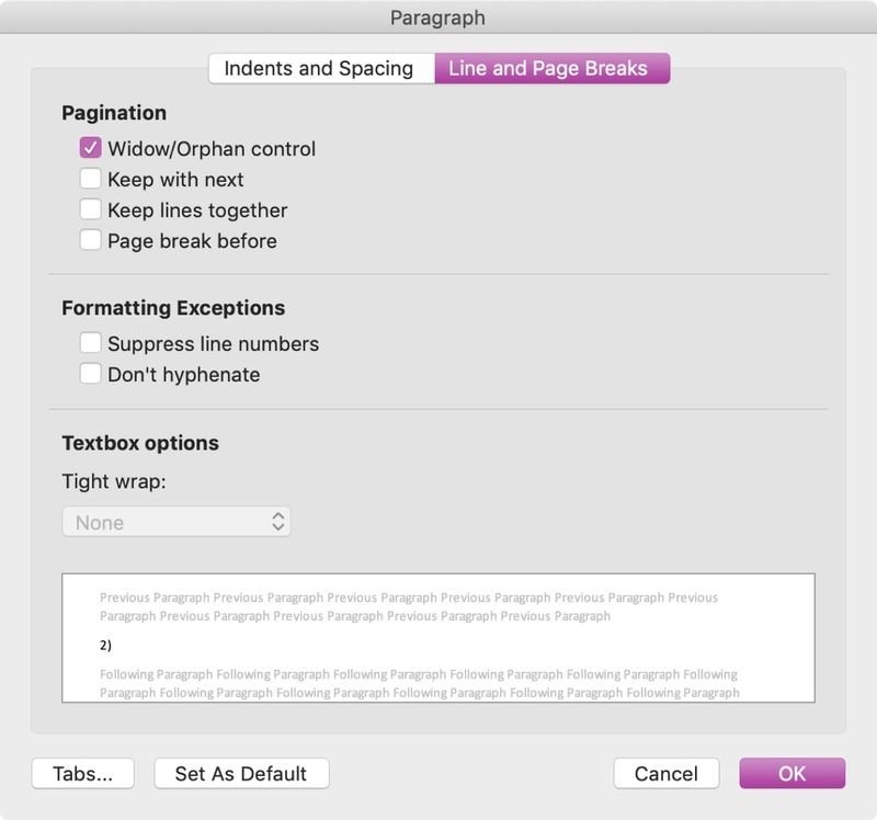 Veuve Orphelin Control Word Mac