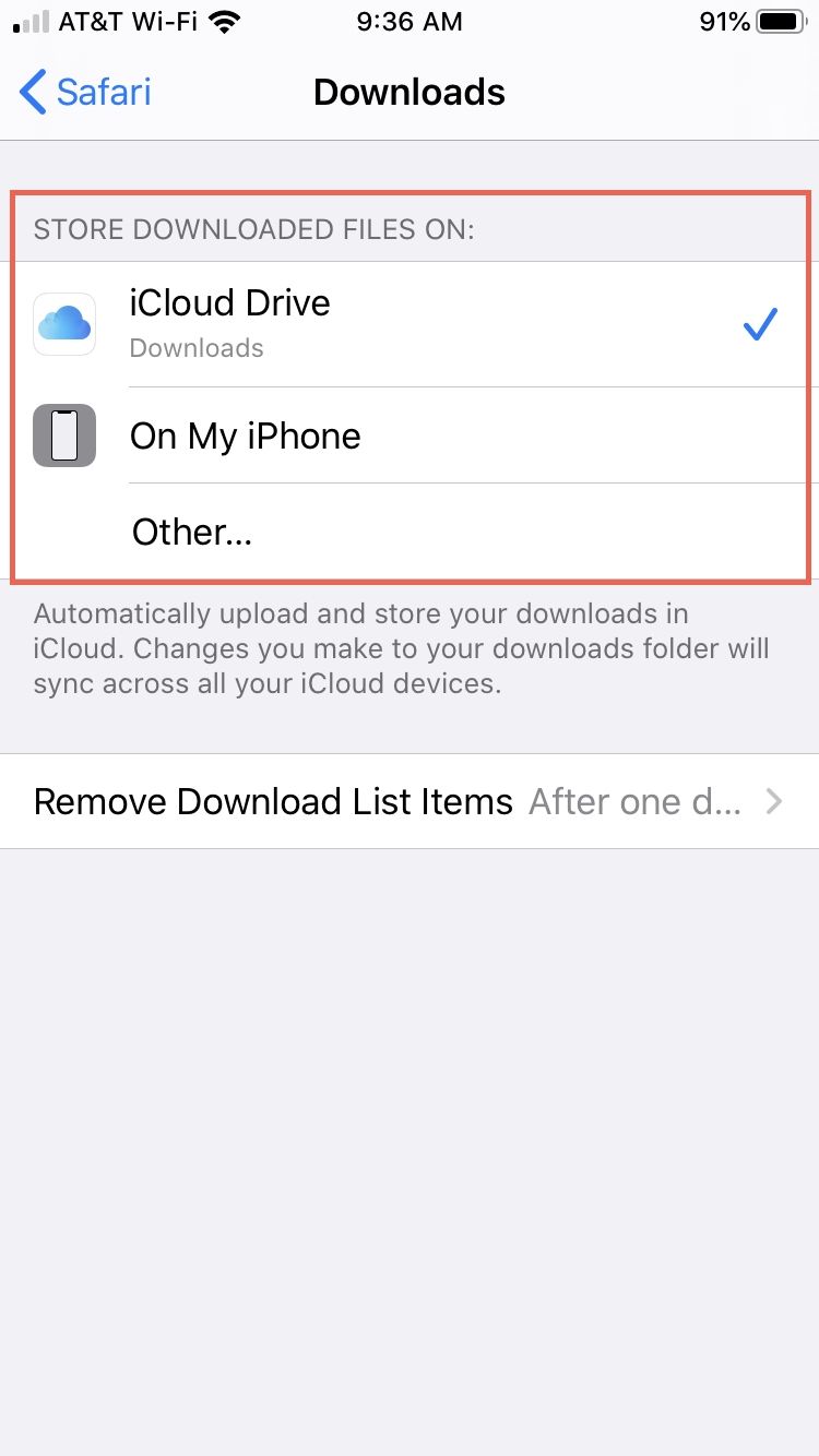 Changer de dossier Safari Download Manager iPhone