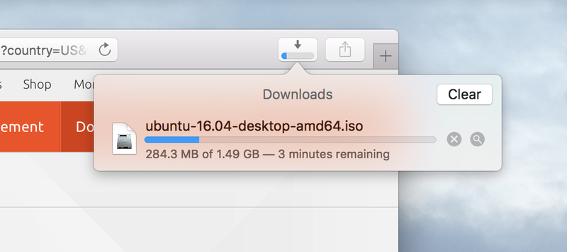 Safari Download In Progress
