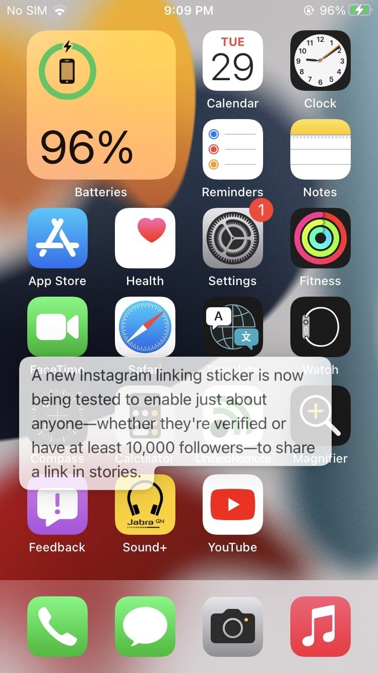 Fenêtre flottante iOS 15