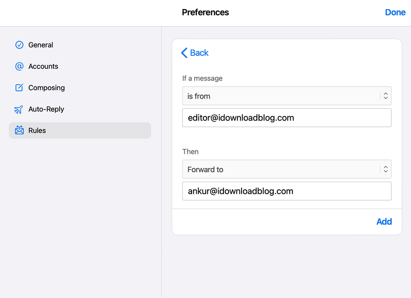 Transférer un e-mail spécifique sur iCloud Web Mail
