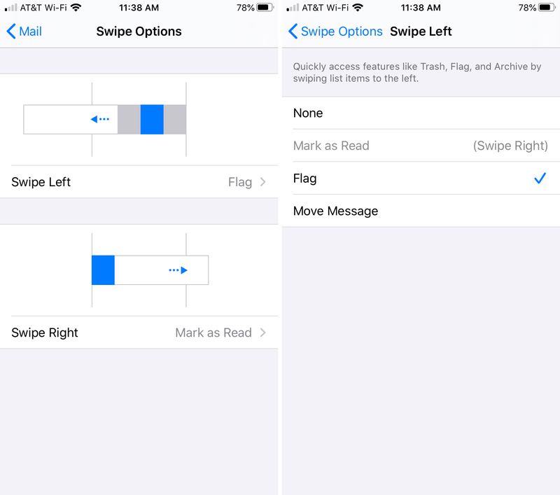 Options de balayage Ajouter un drapeau iPhone