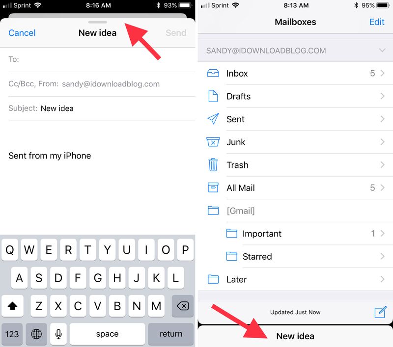 Minimize Email Draft