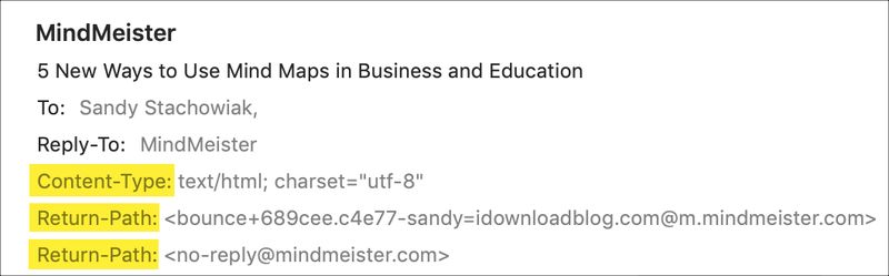 Email Header Showing Custom Details Mac Mail