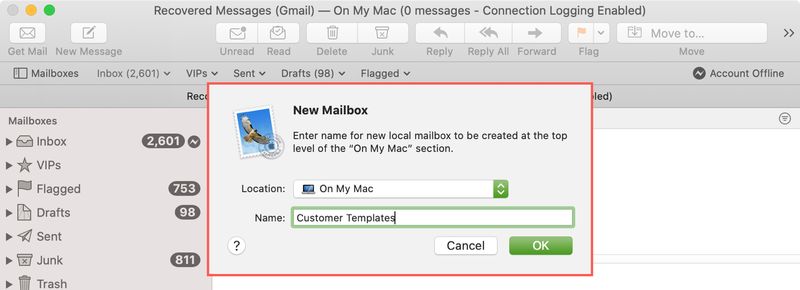 New Template Mailbox Mac Mail