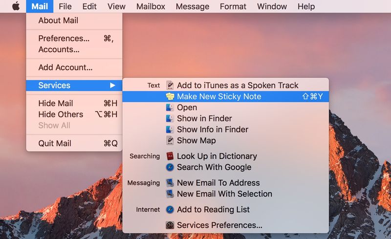 Make Sticky Note on Mac