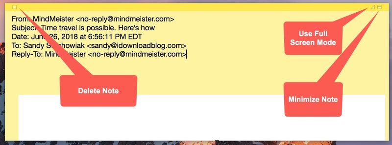 adjust Sticky Note on Mac