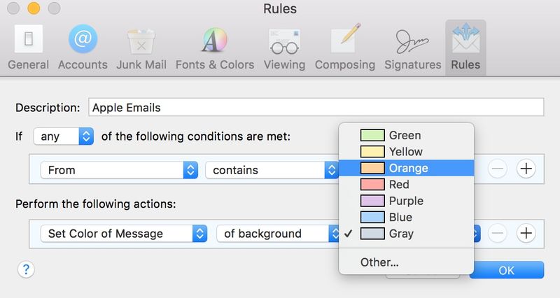 Mail Rule Actions