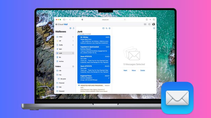 Junk emails in iCloud Mail