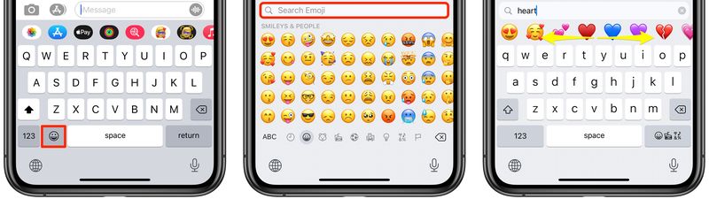 iPhone emoji search