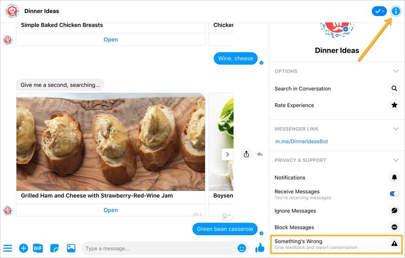 FB Messenger Quelque chose ne va pas sur le Web
